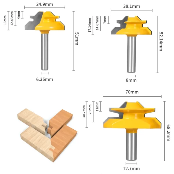 1Pc 45° Degree Lock Miter Router Bit - Image 3