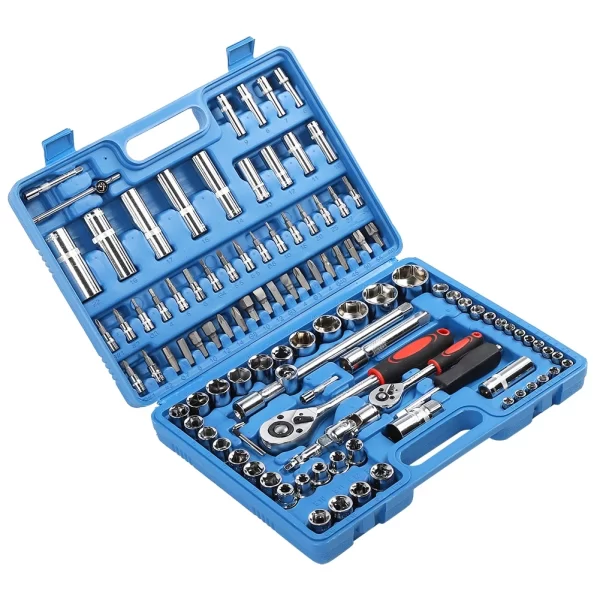 108Pcs Ratchet Wrench Socket Set 1/4in 1/2in - Image 8