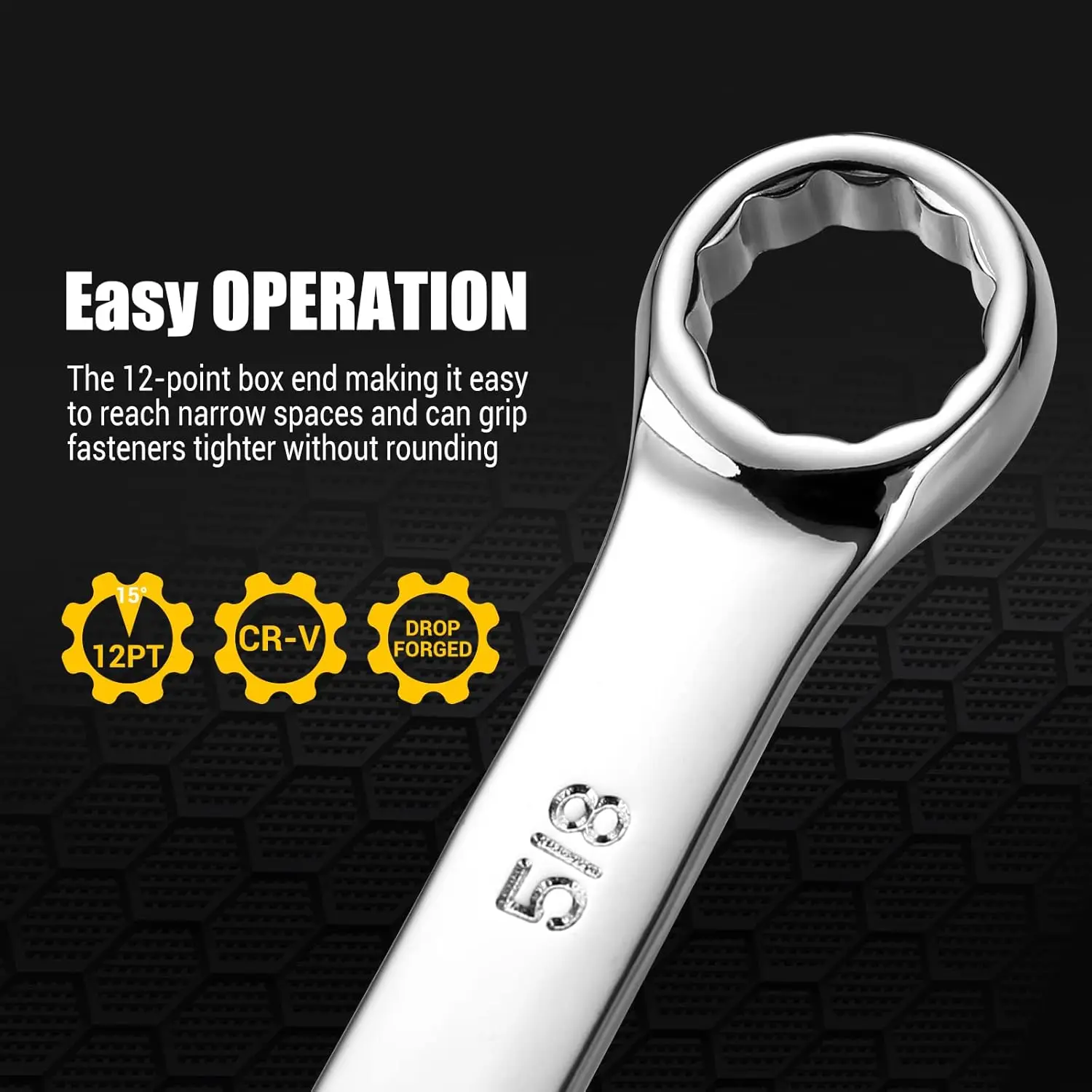 DEKOPRO Combination Wrench Set, SAE&Metric, 1/4'' to 1'' & 8-22mm, 12-Point - Image 5