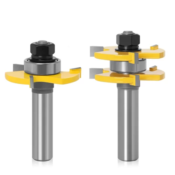 2PCS  1-7/8" T&G ASSEMBLY 3 Teeth Tenon Square Tooth Floor Splicing Cutter Router Bits - Image 16