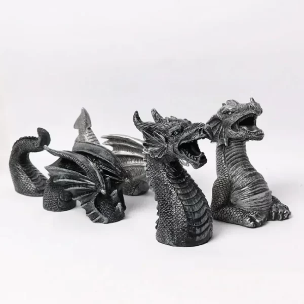 Solar Powered Outdoor Garden Dragon Statue Lovely Meditation Resin Crafts - Image 30