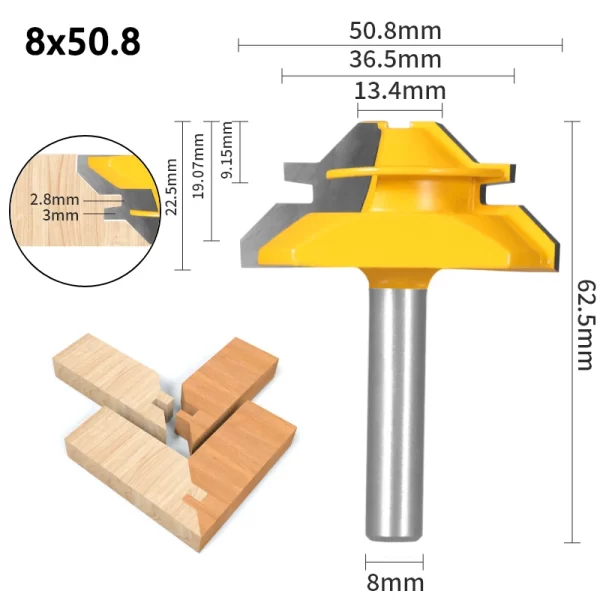 1Pc 45° Degree Lock Miter Router Bit - Image 15