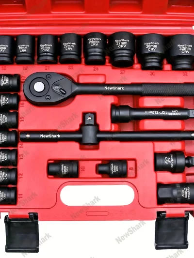 23 Piece Impact Socket Set Deep Socket Kit Assortment Standard Metric(8-32mm)