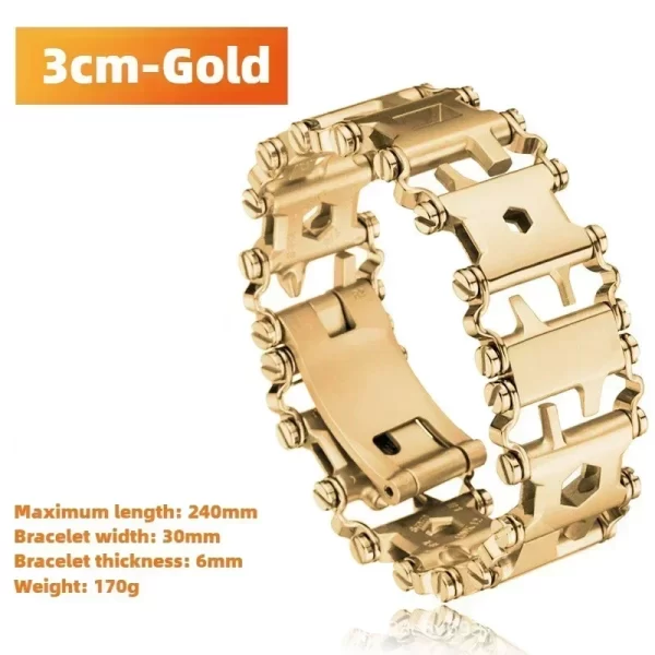 Survival Multitools Silver Bracelet  Stainless Steel Bracelet - Image 8