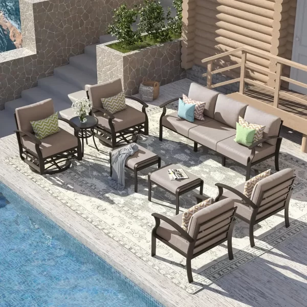 Aluminum Patio Furniture Set  Outdoor Furniture Patio Sectional Sofas Patio - Image 7
