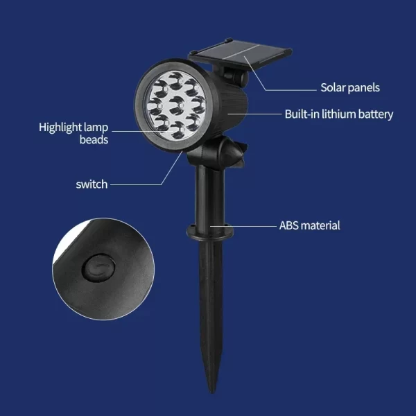 1~4Pack Solar Light Outdoor Adjustable 9LED Spotlight - Image 4