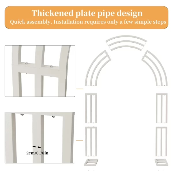 Large White Wedding Arch Stand 3 Layer - Image 10