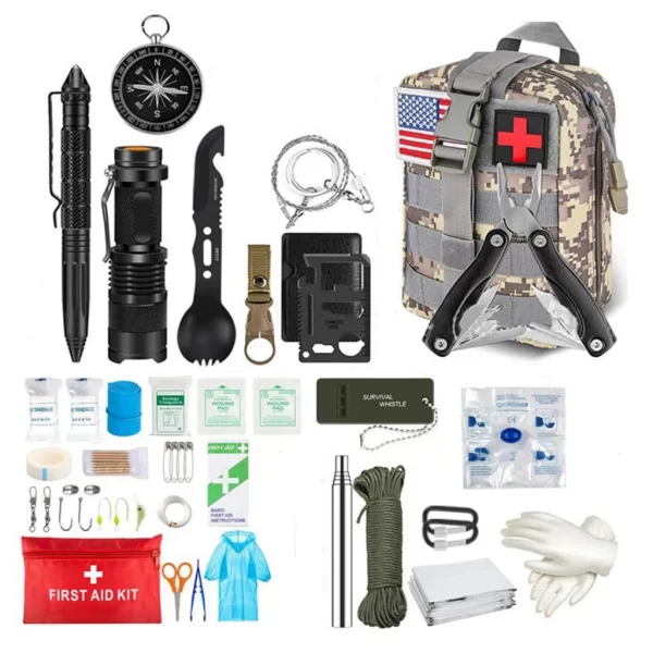 Survival First Aid Kit Survival Full Set Molle Outdoor Gear Emergency Kits Trauma Bag - Image 8