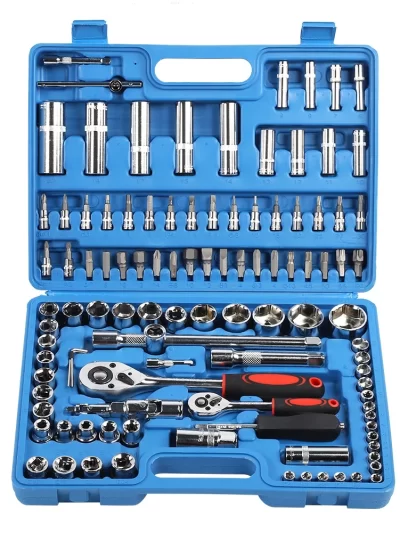 108Pcs Ratchet Wrench Socket Set 1/4in 1/2in