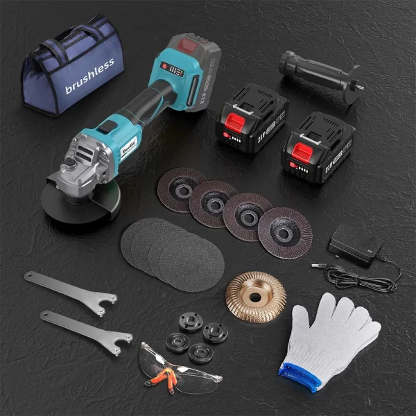 SEESII 21V Brushless Angle Grinder 125mm Cordless Cutting Polishing Machine Electric Li-ion Power Tools for Makita 18v Battery - Image 9
