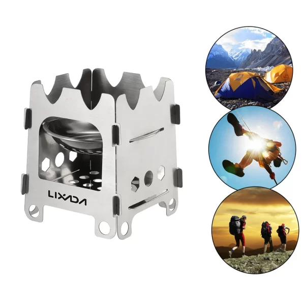 Lixada Titanium Outdoor Camping Stove Portable Ultralight Folding Wood Stove - Image 5