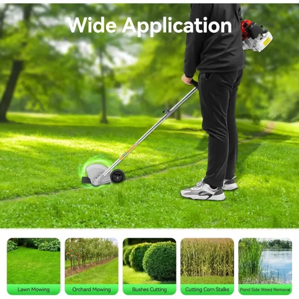 Gas Powered String Trimmer, 2 Stroke Cordless Lawn Edger Gasoline Weed Eater - Image 6