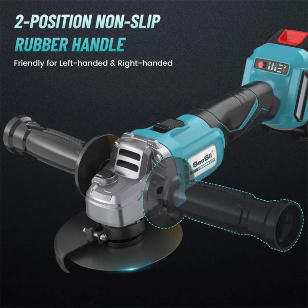 SEESII 21V Brushless Angle Grinder 125mm Cordless Cutting Polishing Machine Electric Li-ion Power Tools for Makita 18v Battery - Image 6