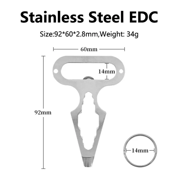 Outdoor EDC Survival Tool, Multifunctional Self-defense Spike,Wrench,Bottle Opener,Keychains - Image 21