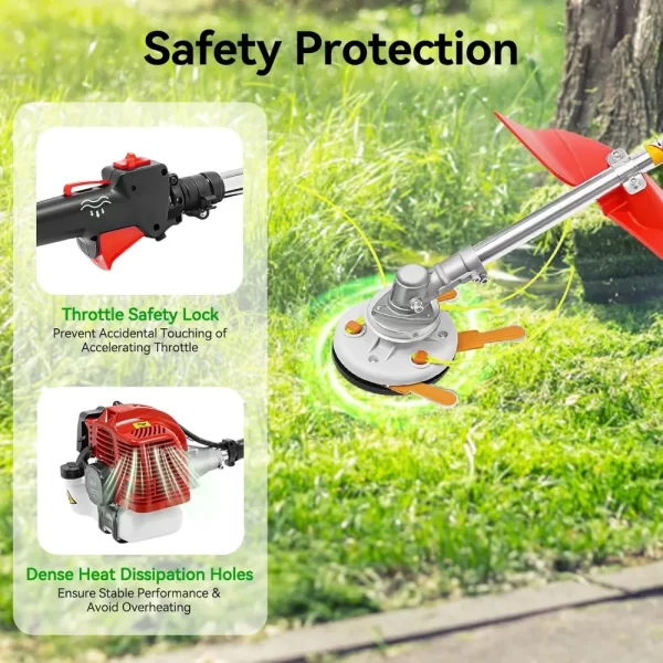 Gas Powered String Trimmer, 2 Stroke Cordless Lawn Edger Gasoline Weed Eater - Image 5