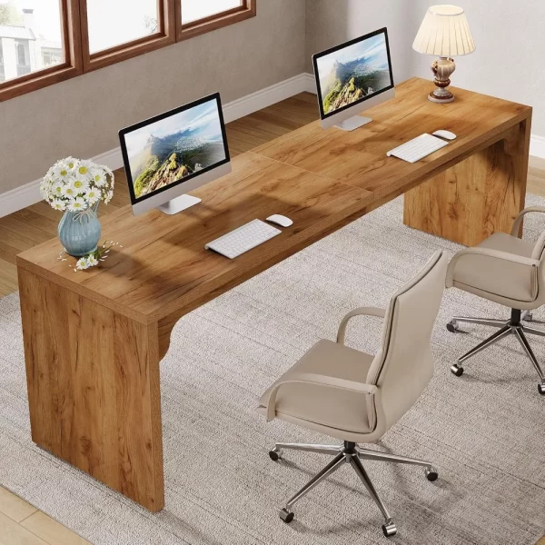 78.7 Inches Long Computer Desk, Wooden - Image 3