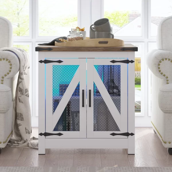 24" Farmhouse End Table, Large Sofa Side Table - Image 14