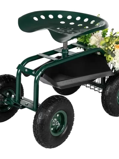 Rolling Work Seat with Adjustable 360 Degree Swivel Seat