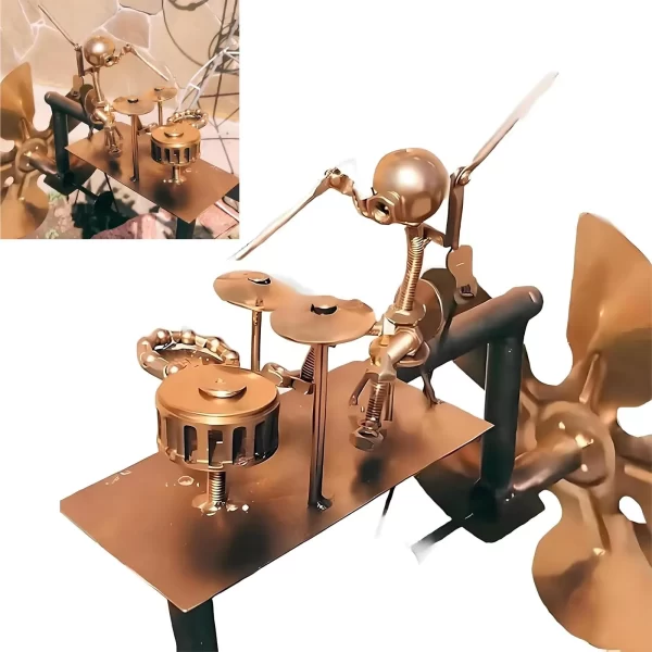 2025 New Metal Drummer Windmill Statue - Image 9