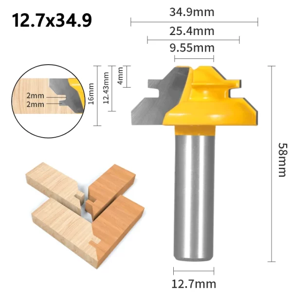 1Pc 45° Degree Lock Miter Router Bit - Image 9