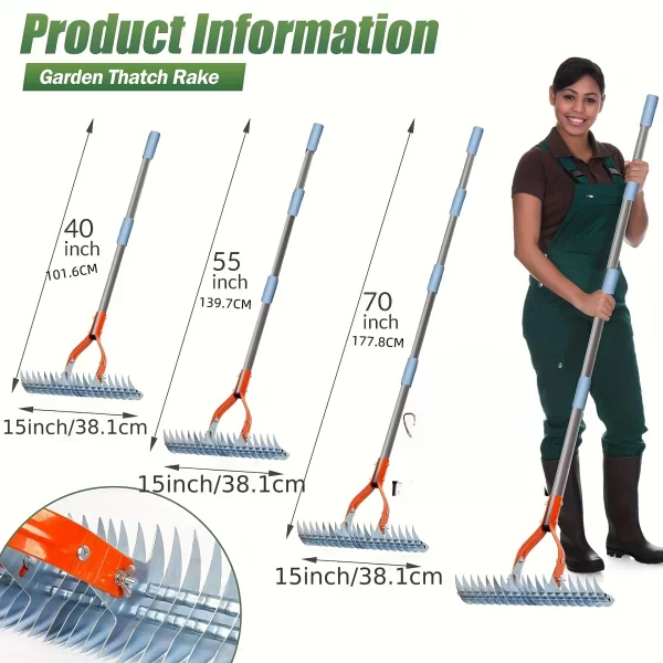 Lawn Thatching Rake Robust Dethatcher Rake - Image 3