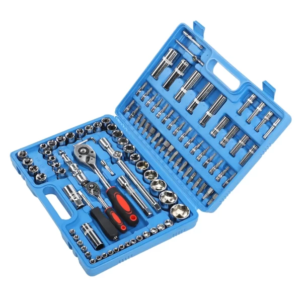 108Pcs Ratchet Wrench Socket Set 1/4in 1/2in - Image 2