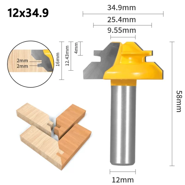 1Pc 45° Degree Lock Miter Router Bit - Image 14