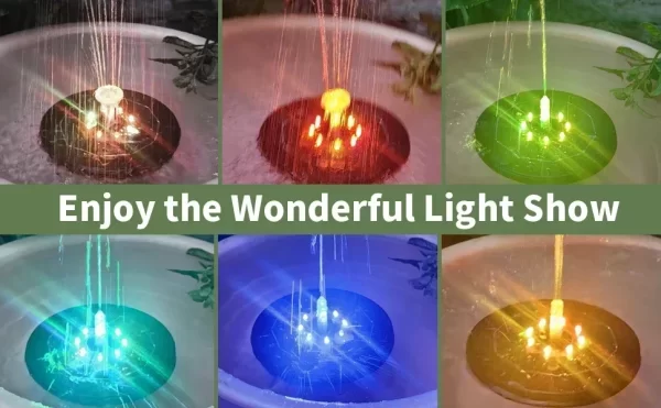 Fountain Light 7 Colors LED Light Solar Fountain Light Rotating Fountain - Image 13