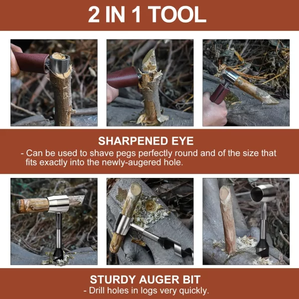 Survival Settlers Tool Outdoor Bushcraft Hand Auger Wrench Addition Tool To Survival - Image 5