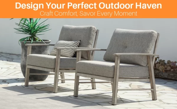 SeeHill Aluminum Patio Furniture Set, 3 Piece Outdoor Patio Bistro Set - Image 11