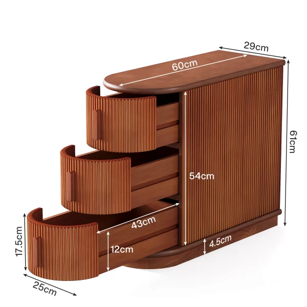 Tribesigns End Table Round Solid Wood Sofa Bedside Narrow Bedroom Side Table - Image 12