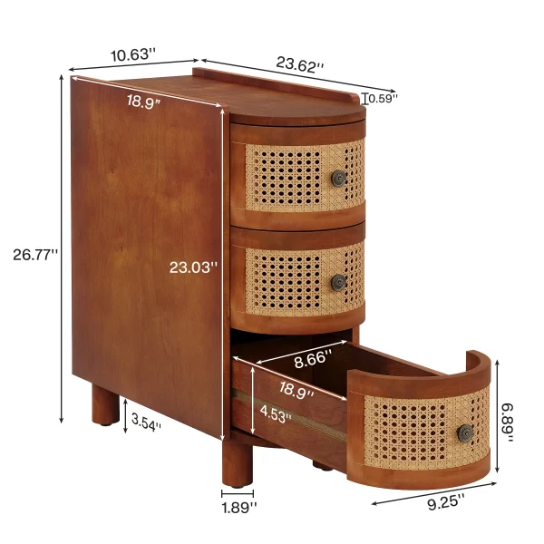 Tribesigns End Table Round Solid Wood Sofa Bedside Narrow Bedroom Side Table - Image 31