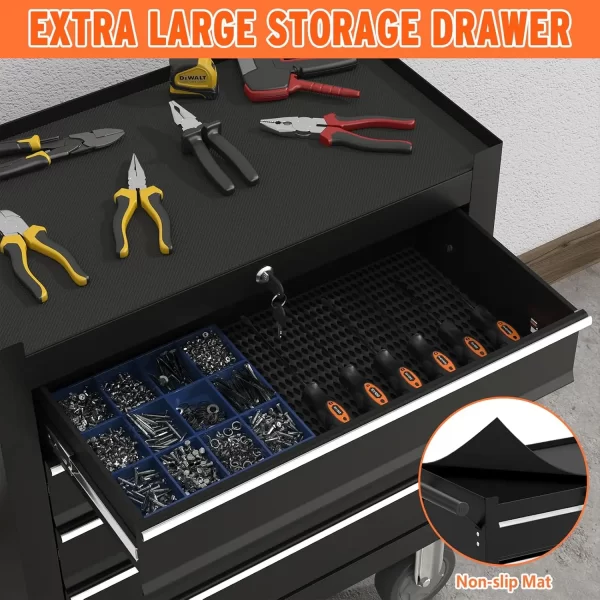 5 Drawers Tool Chest with Wheels, Metal Rolling Tool Box with Drawers, Large Capacity Tool Storage Cabinet with Keyed Locking, - Image 24