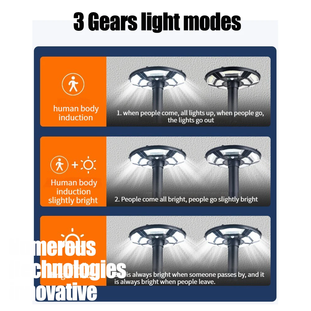 Solar Flood Lights Outdoor Waterproof 6500K with Motion Sensor - Image 3