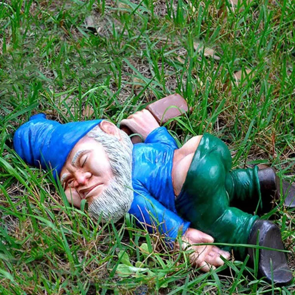 Drunk Garden Gnome Outdoor Statue Garden Gnomes - Image 2