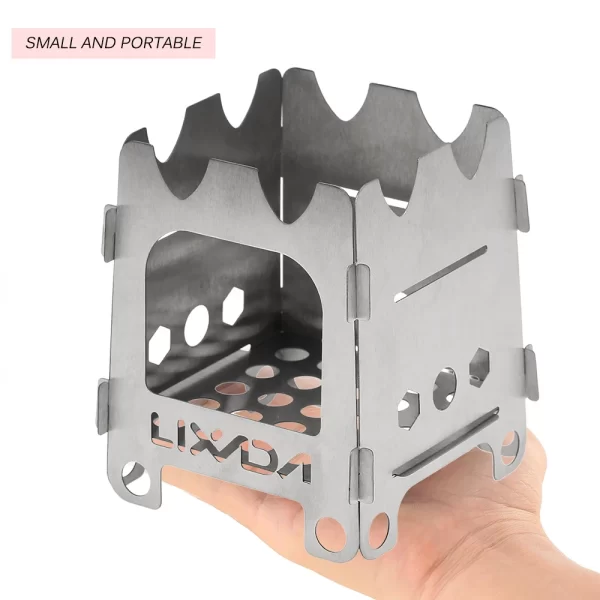 Lixada Titanium Outdoor Camping Stove Portable Ultralight Folding Wood Stove - Image 7