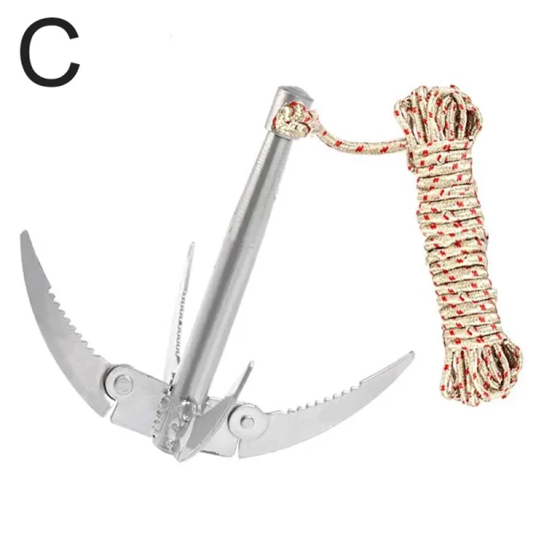 Outdoors Grappling Hook Survival Tool With Rope Folding Boats Anchor - Image 9