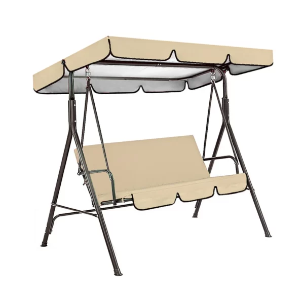 2pcs/set 210D Patio Swing Cover Set Waterproof UV-resistant Swing Canopy Seat Top Awning 190*132*15cm - Image 7