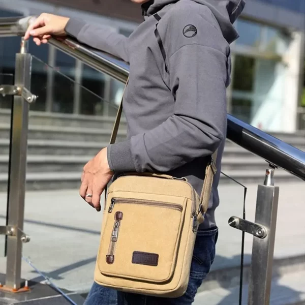 Multi Pockets Men Shoulder Bags Creative Tote Canvas - Image 22
