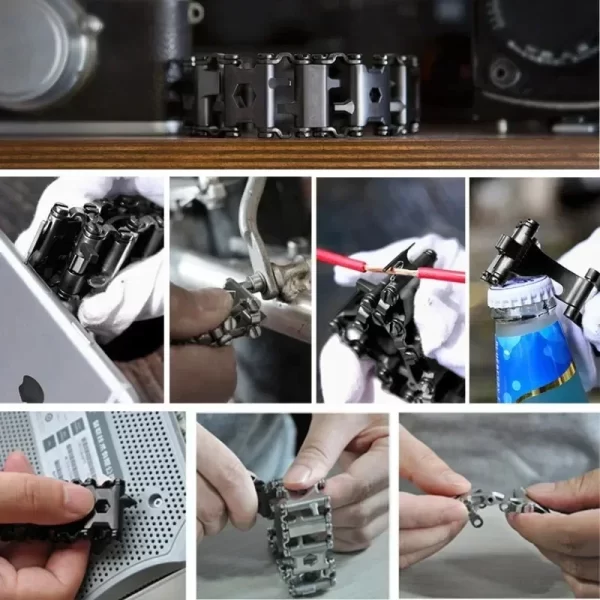 Survival Multitools Silver Bracelet  Stainless Steel Bracelet - Image 13