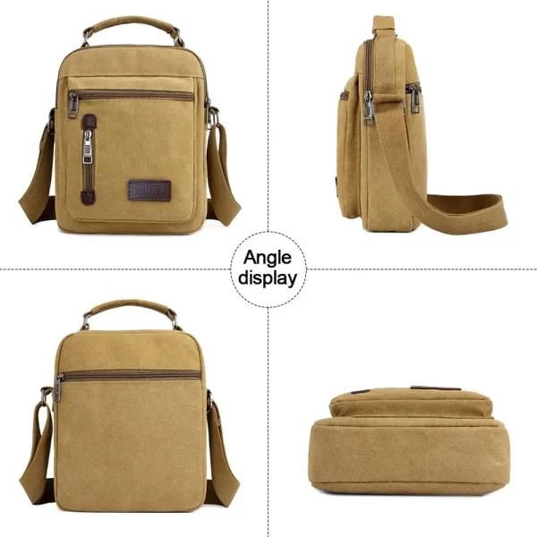Multi Pockets Men Shoulder Bags Creative Tote Canvas - Image 17