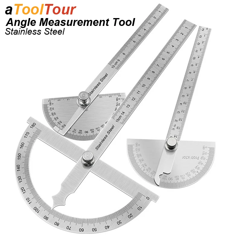 Angle Meter Measure Protractor Ruler Metal Finder 180 Degree Guage
