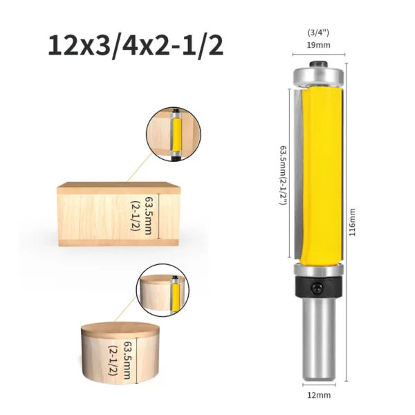 1PC Flush Trim Bit With Double Bearing Router Bit Woodworking - Image 7
