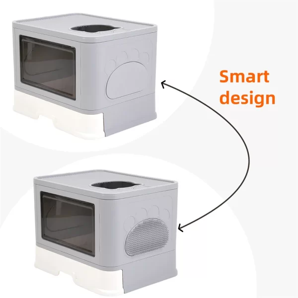 Large Hooded Cat Litter Box Tray Drawer Type - Image 17