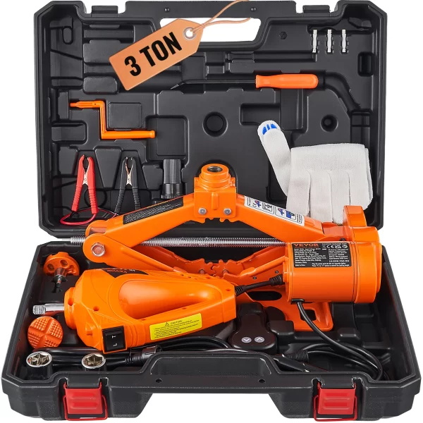 VEVOR Electric Car Jack 3 Ton Scissor Jack with Electric Impact Wrench 12V Portable Car Jack - Image 8