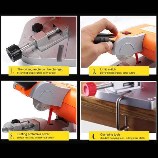 Mini Bench Cut-off Miter Saw Set 110V Power with 2" Blade 1/2" Cuting Depth Cutter - Image 6