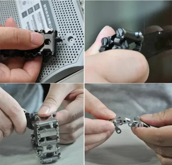 Survival Multitools Silver Bracelet  Stainless Steel Bracelet - Image 14