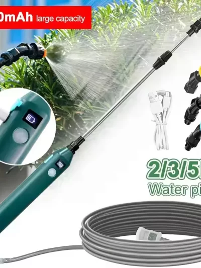 2400mAh Portable Electric Sprayer Wand Irrigation Tool 3 Mist Nozzles