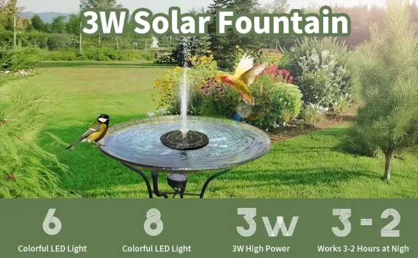 Fountain Light 7 Colors LED Light Solar Fountain Light Rotating Fountain - Image 8