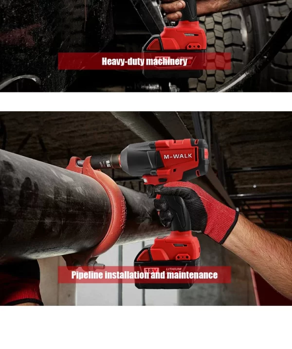 M-WALK Electric Impact Wrench 1300N. Power Wrench For 18V Milwaukee Battery Pin - Image 17